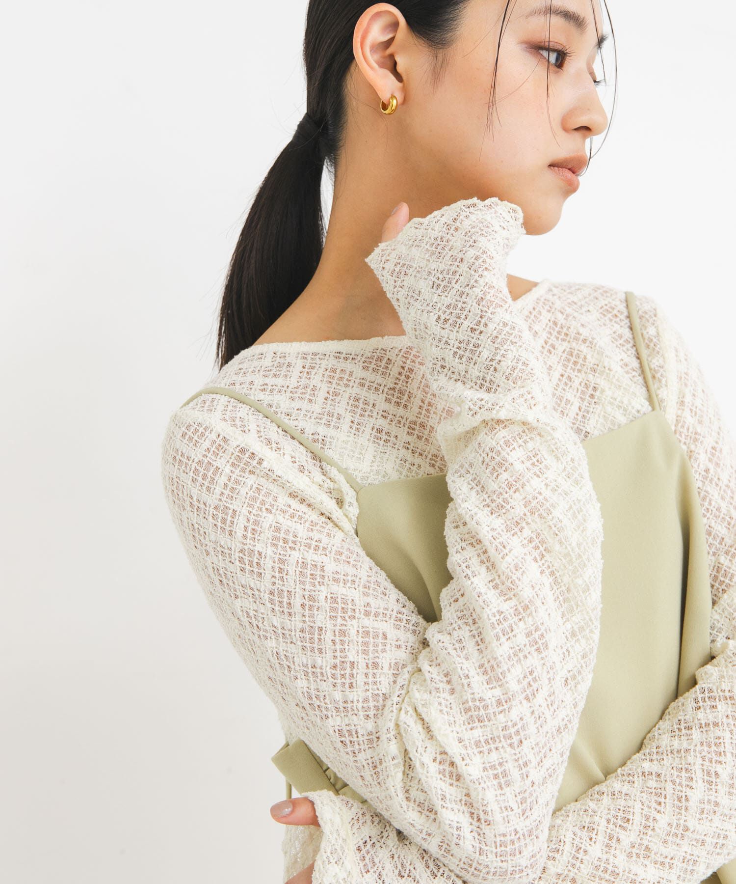  「シュリンクレーストップス」|Tシャツ・カットソー|アイボリー