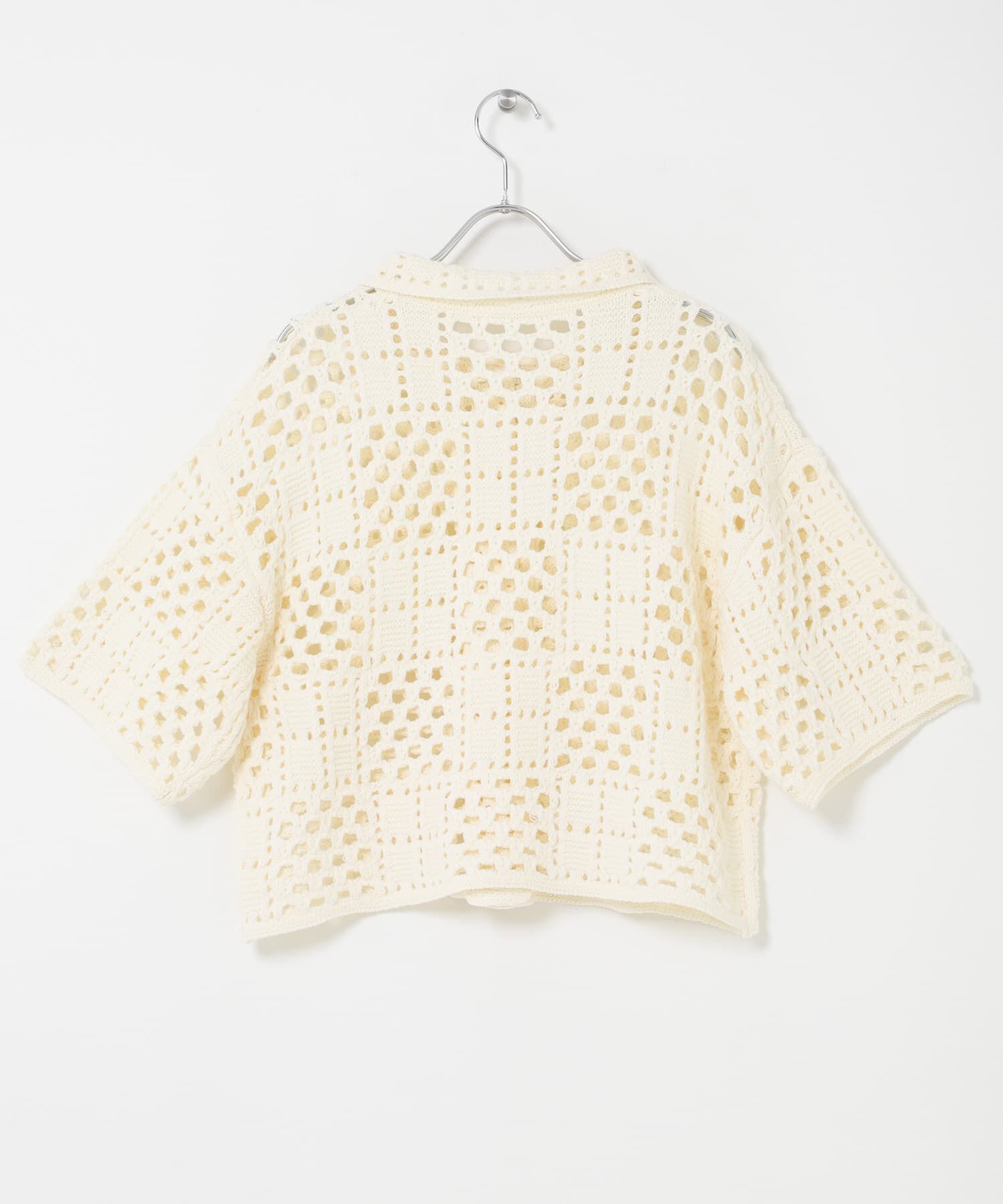  「クロシェニットシャツ」|ニット・セーター|