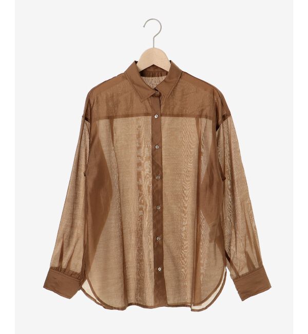 le.coeur blanc「《手洗い可能》シアーオーバーレギュラーカラーシャツ」|シャツ・ブラウス|