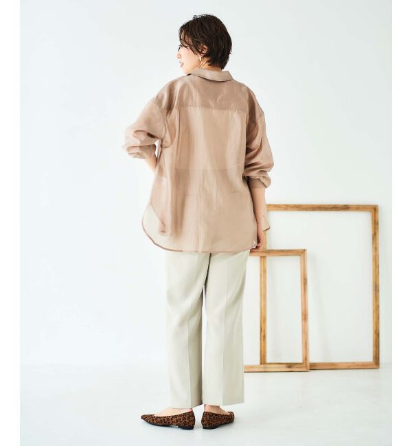 le.coeur blanc「《手洗い可能》シアーオーバーレギュラーカラーシャツ」|シャツ・ブラウス|