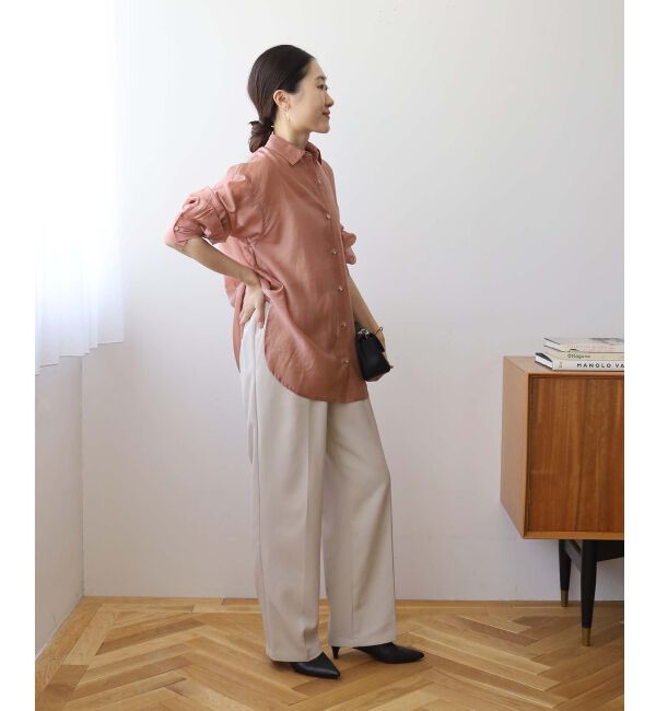 le.coeur blanc「《手洗い可能》シアーオーバーレギュラーカラーシャツ」|シャツ・ブラウス|