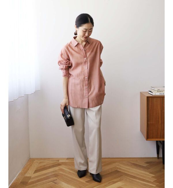 le.coeur blanc「《手洗い可能》シアーオーバーレギュラーカラーシャツ」|シャツ・ブラウス|