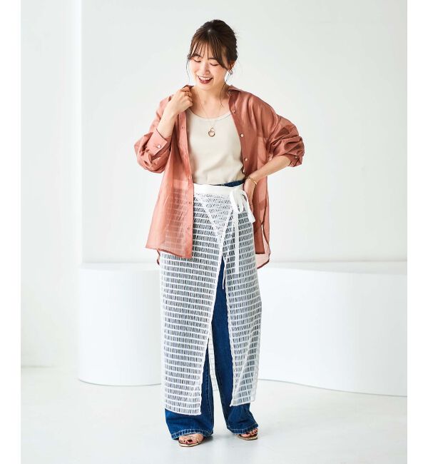 le.coeur blanc「《手洗い可能》シアーオーバーレギュラーカラーシャツ」|シャツ・ブラウス|