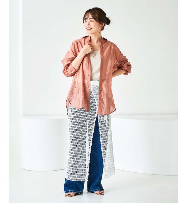 le.coeur blanc「《手洗い可能》シアーオーバーレギュラーカラーシャツ」|シャツ・ブラウス|