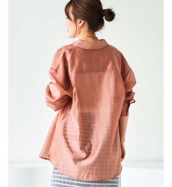 le.coeur blanc「《手洗い可能》シアーオーバーレギュラーカラーシャツ」|シャツ・ブラウス|