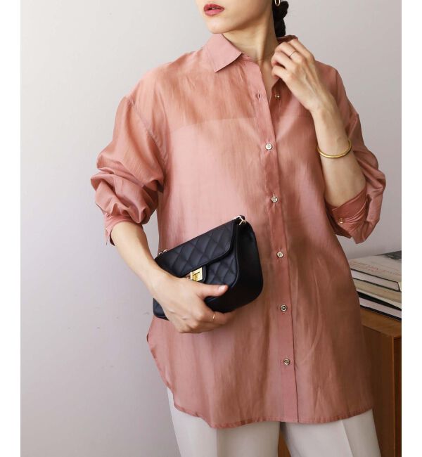 le.coeur blanc「《手洗い可能》シアーオーバーレギュラーカラーシャツ」|シャツ・ブラウス|