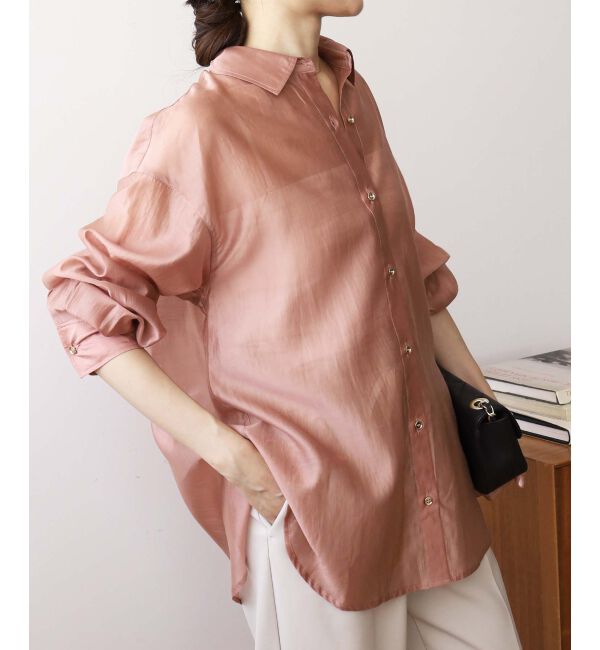 le.coeur blanc「《手洗い可能》シアーオーバーレギュラーカラーシャツ」|シャツ・ブラウス|