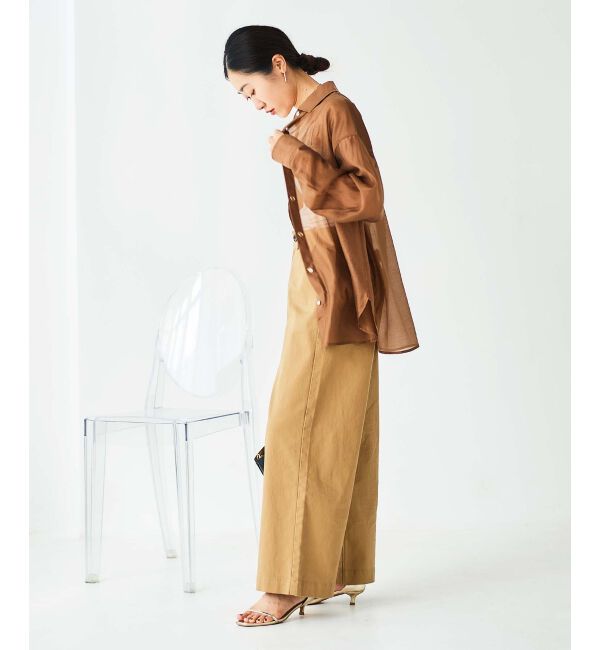 le.coeur blanc「《手洗い可能》シアーオーバーレギュラーカラーシャツ」|シャツ・ブラウス|