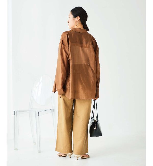 le.coeur blanc「《手洗い可能》シアーオーバーレギュラーカラーシャツ」|シャツ・ブラウス|