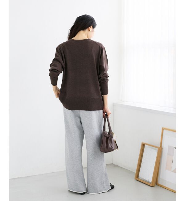  「フレーズロゴ刺繍Vネックニット」|ニット・セーター|