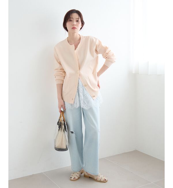  「《WEB限定アイテム》ウォッシャブルクルーネックカーディガン」|カーディガン|