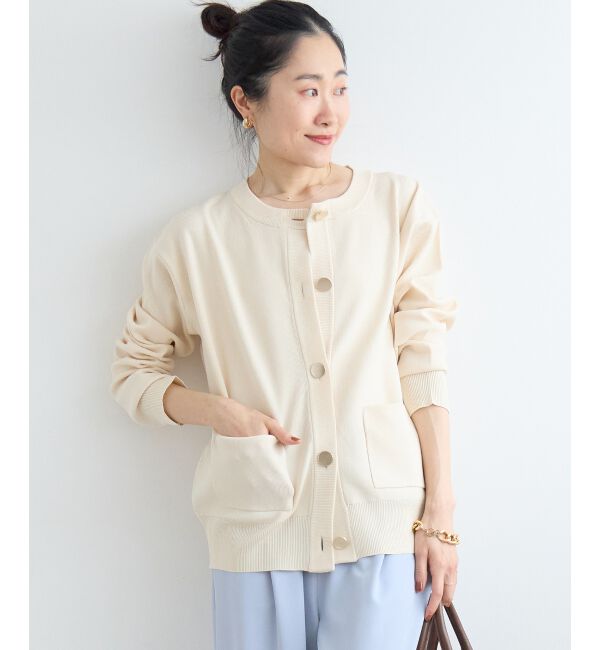  「《WEB限定アイテム》ウォッシャブルクルーネックカーディガン」|カーディガン|