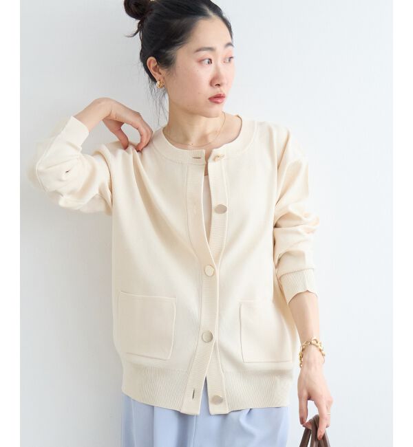  「《WEB限定アイテム》ウォッシャブルクルーネックカーディガン」|カーディガン|