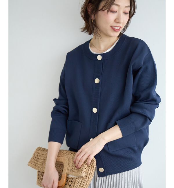  「《WEB限定アイテム》ウォッシャブルクルーネックカーディガン」|カーディガン|