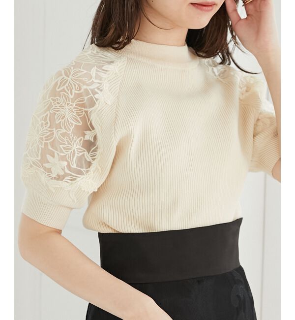 MAJESTICLEGON「エンブロイダリーフラワーニット」|ニット・セーター|