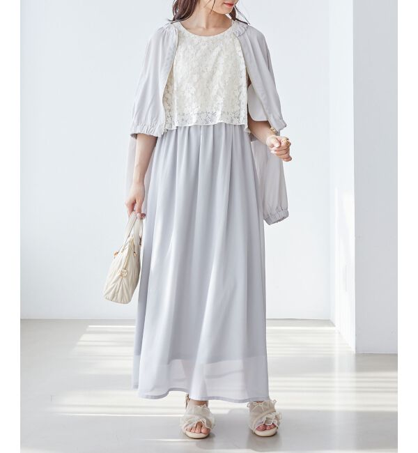 MAJESTICLEGON「レースノースリドッキングワンピ」|ワンピース|