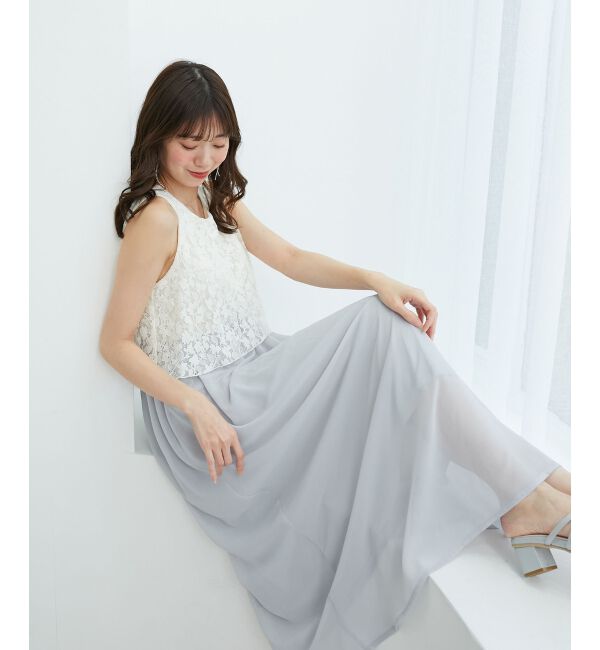 MAJESTICLEGON「レースノースリドッキングワンピ」|ワンピース|