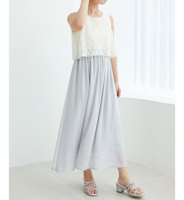 MAJESTICLEGON「レースノースリドッキングワンピ」|ワンピース|