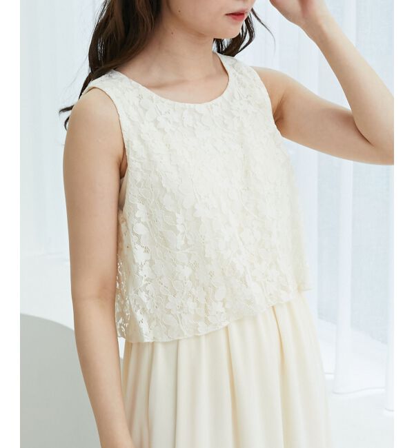MAJESTICLEGON「レースノースリドッキングワンピ」|ワンピース|