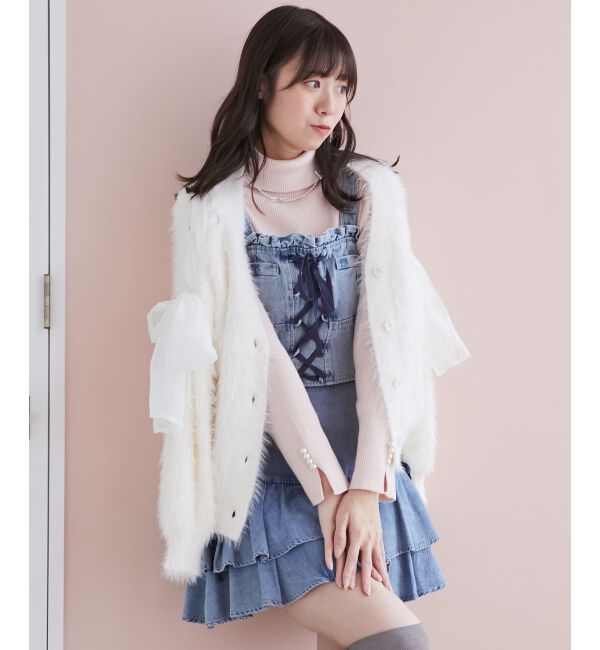 MAJESTICLEGON「フロントレースアップビスチェ」|キャミソール|