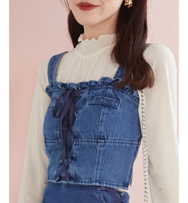 MAJESTICLEGON「フロントレースアップビスチェ」|キャミソール|