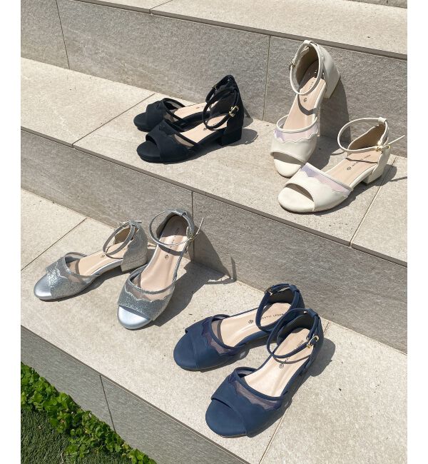  「スカラップローヒールサンダル」|サンダル|