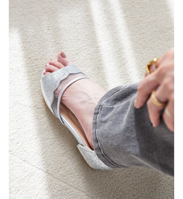  「スカラップローヒールサンダル」|サンダル|