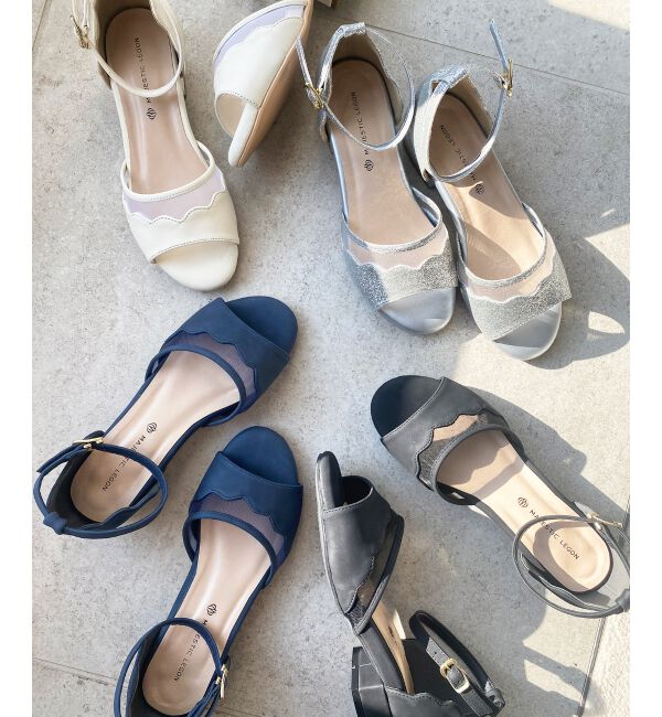  「スカラップローヒールサンダル」|サンダル|