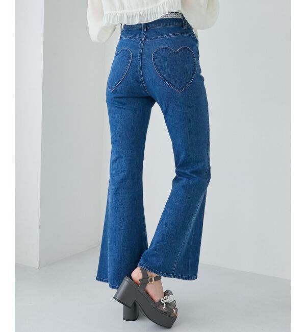  「ヒップハートフレアパンツ」|デニム|