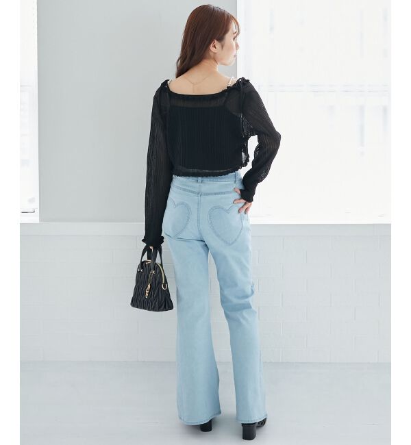  「ヒップハートフレアパンツ」|デニム|
