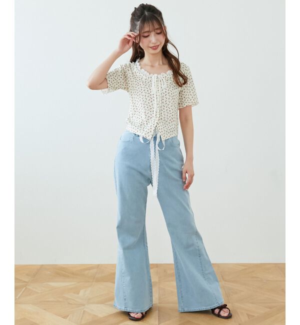  「ヒップハートフレアパンツ」|デニム|