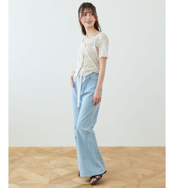  「ヒップハートフレアパンツ」|デニム|