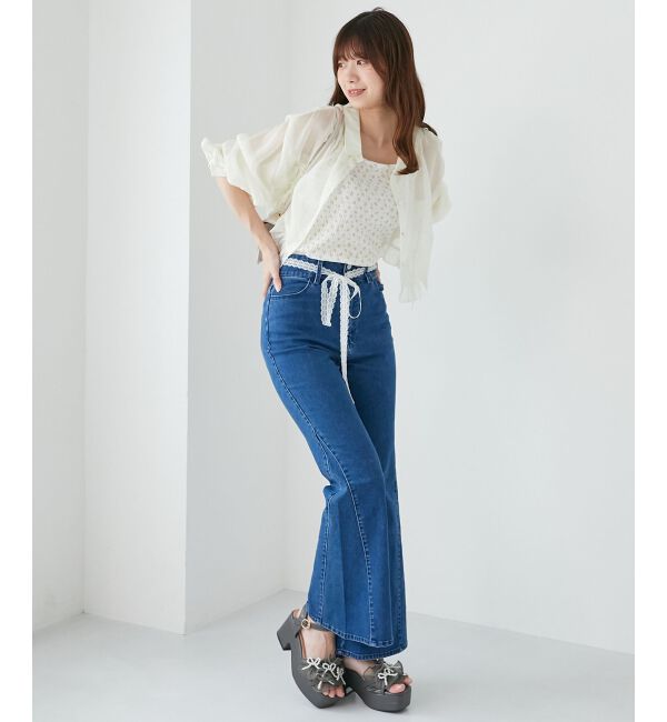  「ヒップハートフレアパンツ」|デニム|