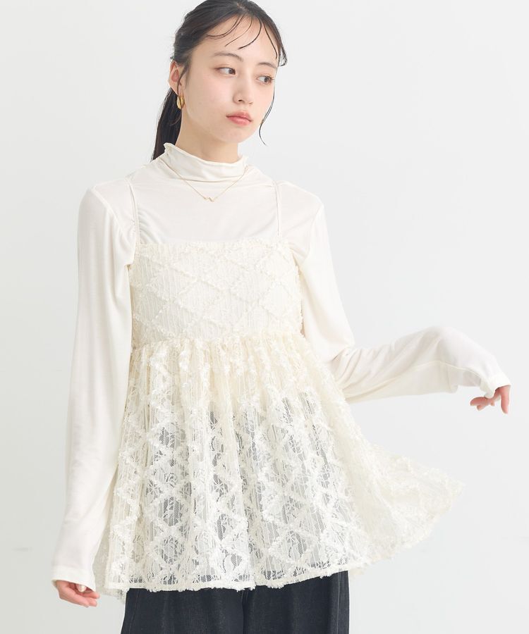 earth music&ecology「フリンジレースキャミビスチェ」|ベスト・ジレ|