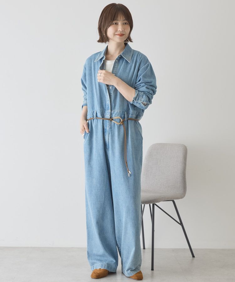 AMERICAN HOLIC「デニムジャンプスーツ」|オールインワン|Light indigo