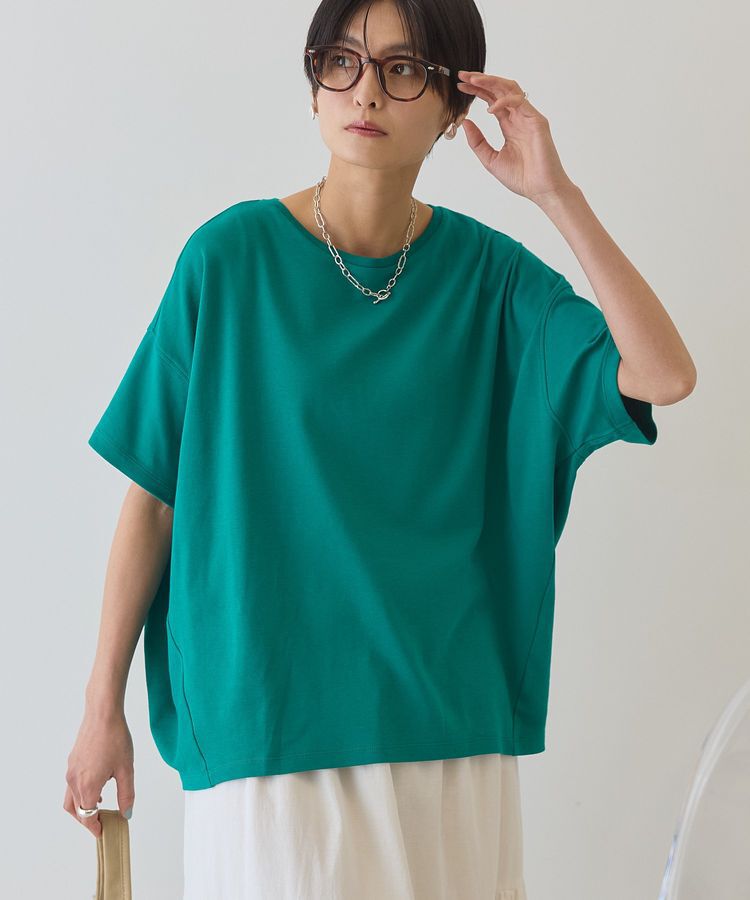 AMERICAN HOLIC「【接触冷感+UVカット】半袖コクーンカットプルオーバー」|Tシャツ・カットソー|