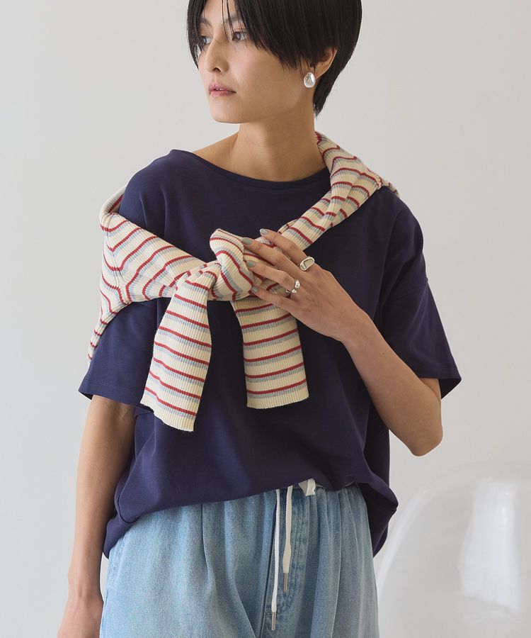 AMERICAN HOLIC「【接触冷感+UVカット】半袖コクーンカットプルオーバー」|Tシャツ・カットソー|