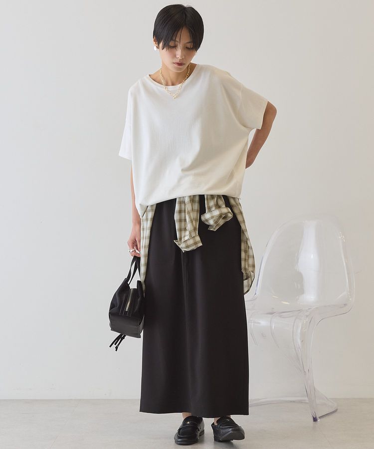 AMERICAN HOLIC「【接触冷感+UVカット】半袖コクーンカットプルオーバー」|Tシャツ・カットソー|