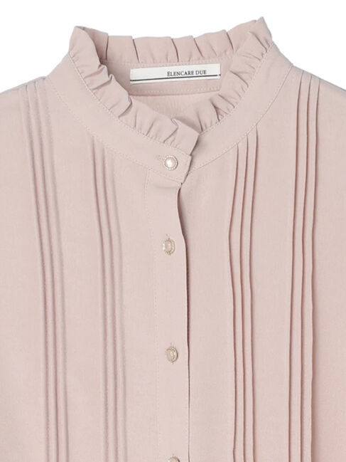 「・ELENCARE DUEピンタックカラーフリルブラウス」|シャツ・ブラウス|