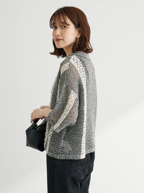 armonia「ブークレー微配色5分袖カーディガン」|カーディガン|