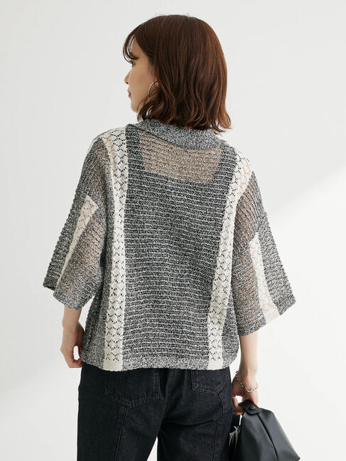 armonia「ブークレー微配色5分袖カーディガン」|カーディガン|