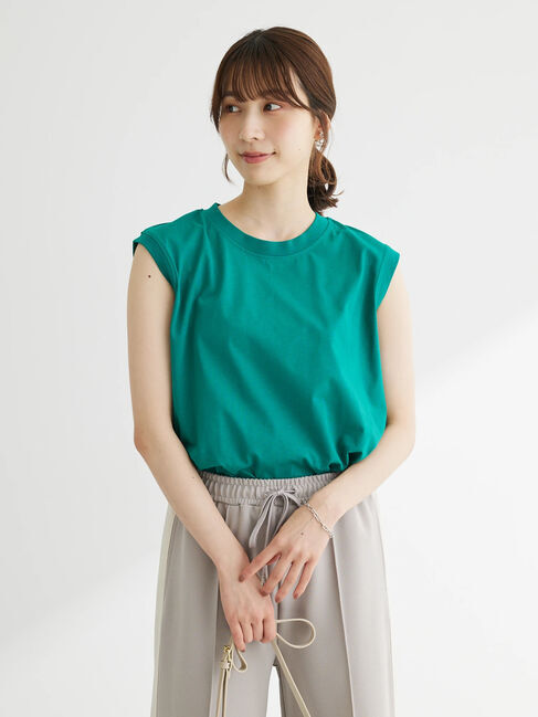 Green Parks「汗じみ防止ノースリーブプルオーバー」|Tシャツ・カットソー|Dark Green