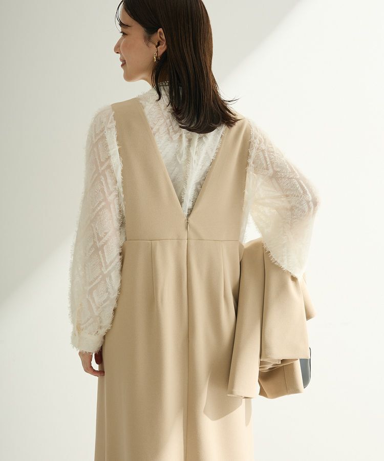 Green Parks「O.洗えてストレッチ Vネックジャンスカ」|ジャンパースカート|