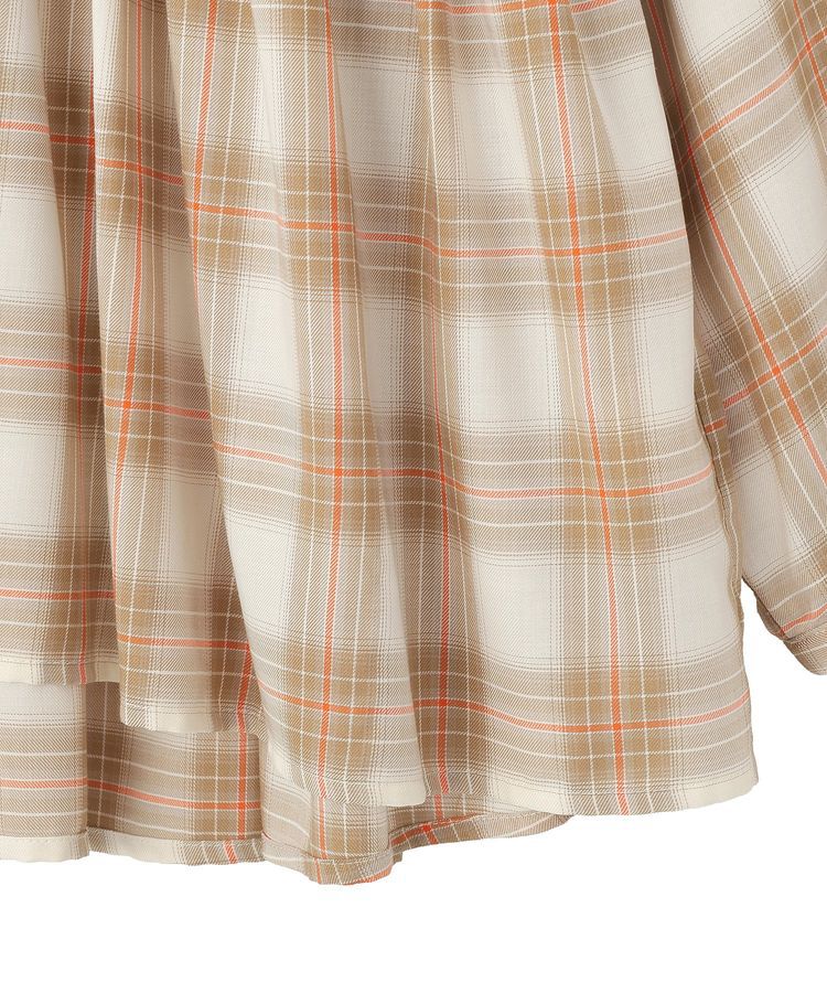 Green Parks「【しゃれシャツ】イージーケアVネックチェックブラウス」|シャツ・ブラウス|