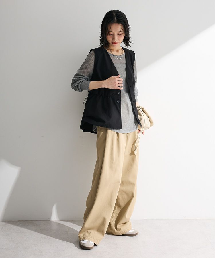 Green Parks「【楽しゃれUV】ドロストフレアベスト」|ベスト・ジレ|