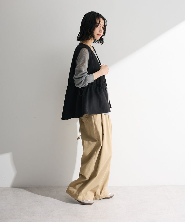 Green Parks「【楽しゃれUV】ドロストフレアベスト」|ベスト・ジレ|