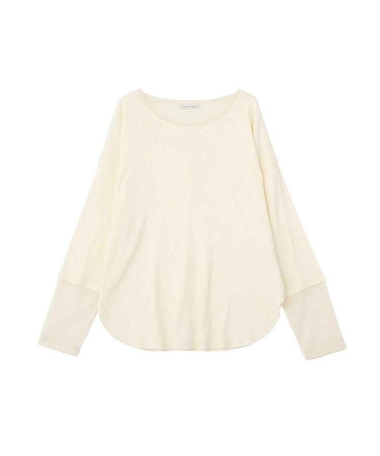 Green Parks「袖チュールリブプルオーバー」|Tシャツ・カットソー|