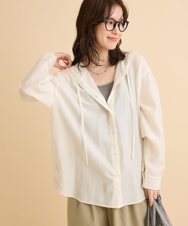 Green Parks「シアーフードシャツ」|シャツ・ブラウス|