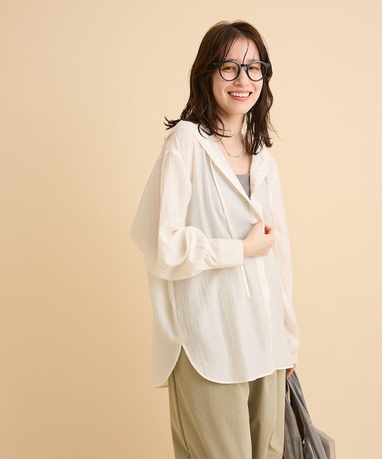 Green Parks「シアーフードシャツ」|シャツ・ブラウス|