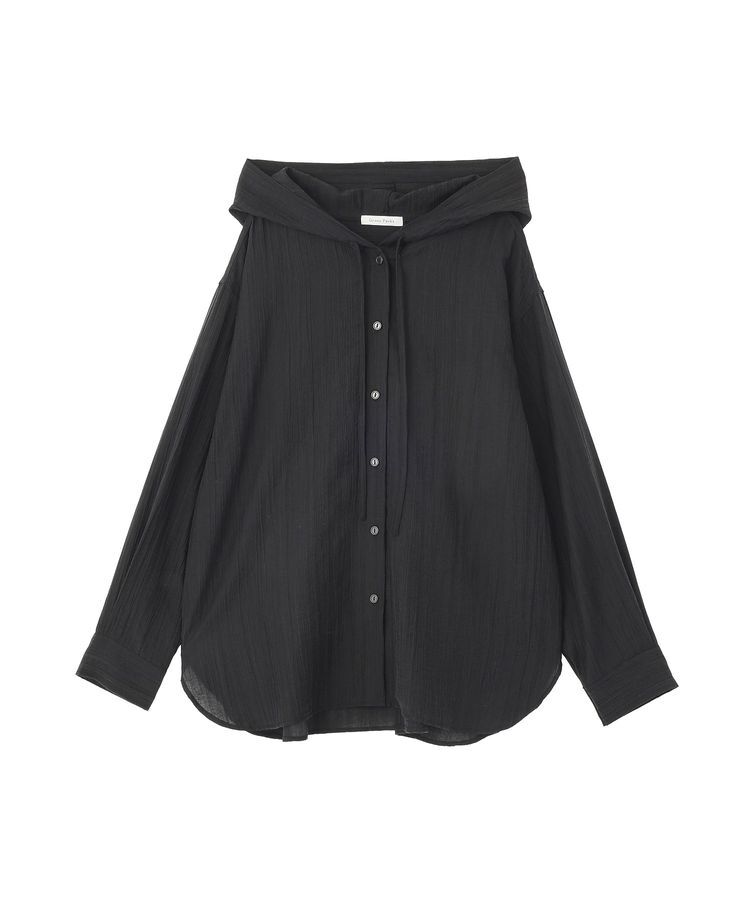 Green Parks「シアーフードシャツ」|シャツ・ブラウス|Black